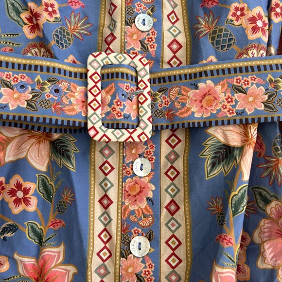 Farm Rio Superbloom Tapestry Blue Mini Floral Dress NWT Size Medium NWT - Picture 5 of 11